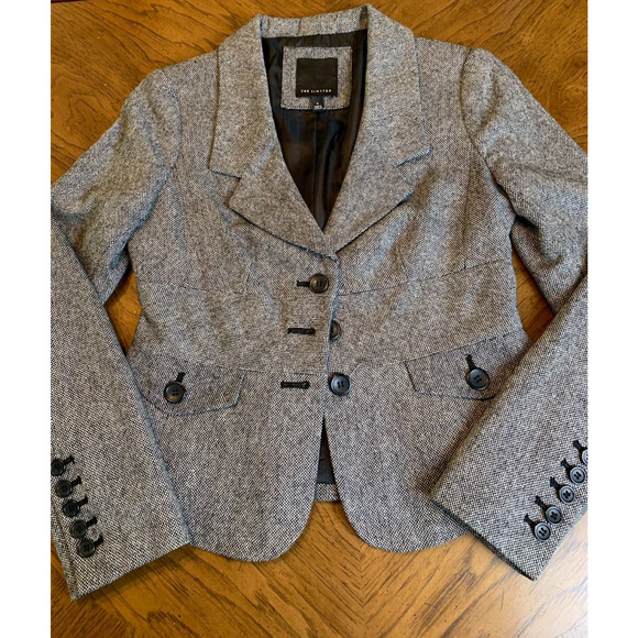 The Limited Womens Blazer Size 0 Grey Wool Blend - Picture 2 of 14